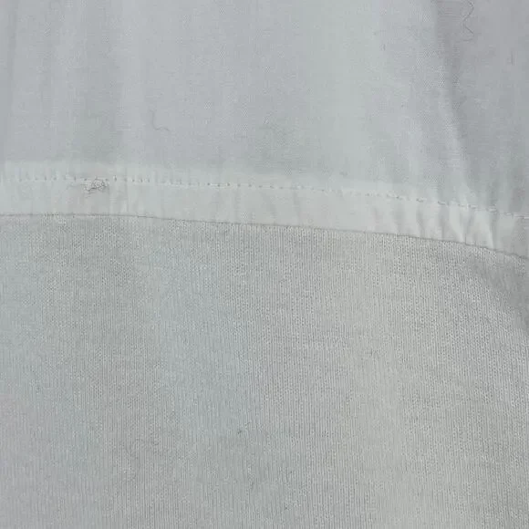 EILEEN FISHER Shirt XL Organic Cotton Woven Roll Tab Sleeve Button Front White - Picture 10 of 14